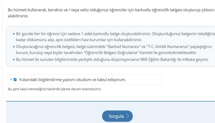 e devlet öğrenci belgesi alma
